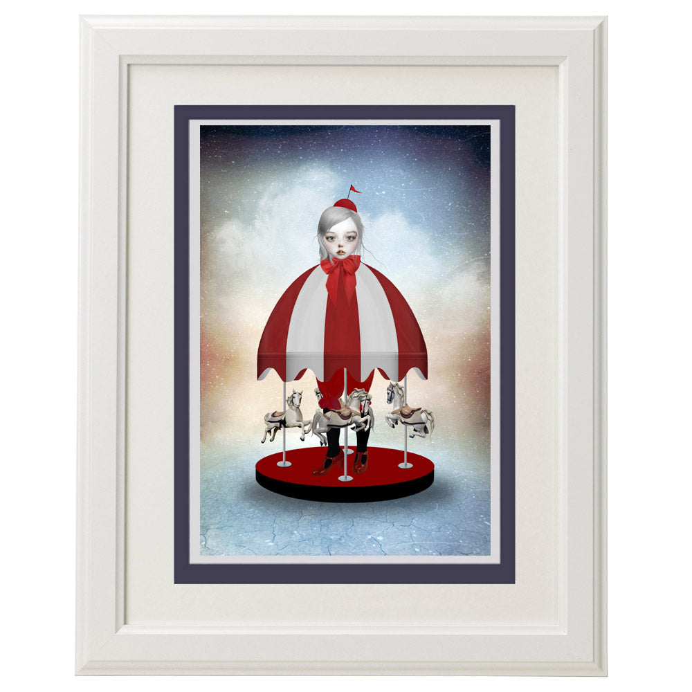Carousel Art Greeting Card, perfect for framing as home decor.
