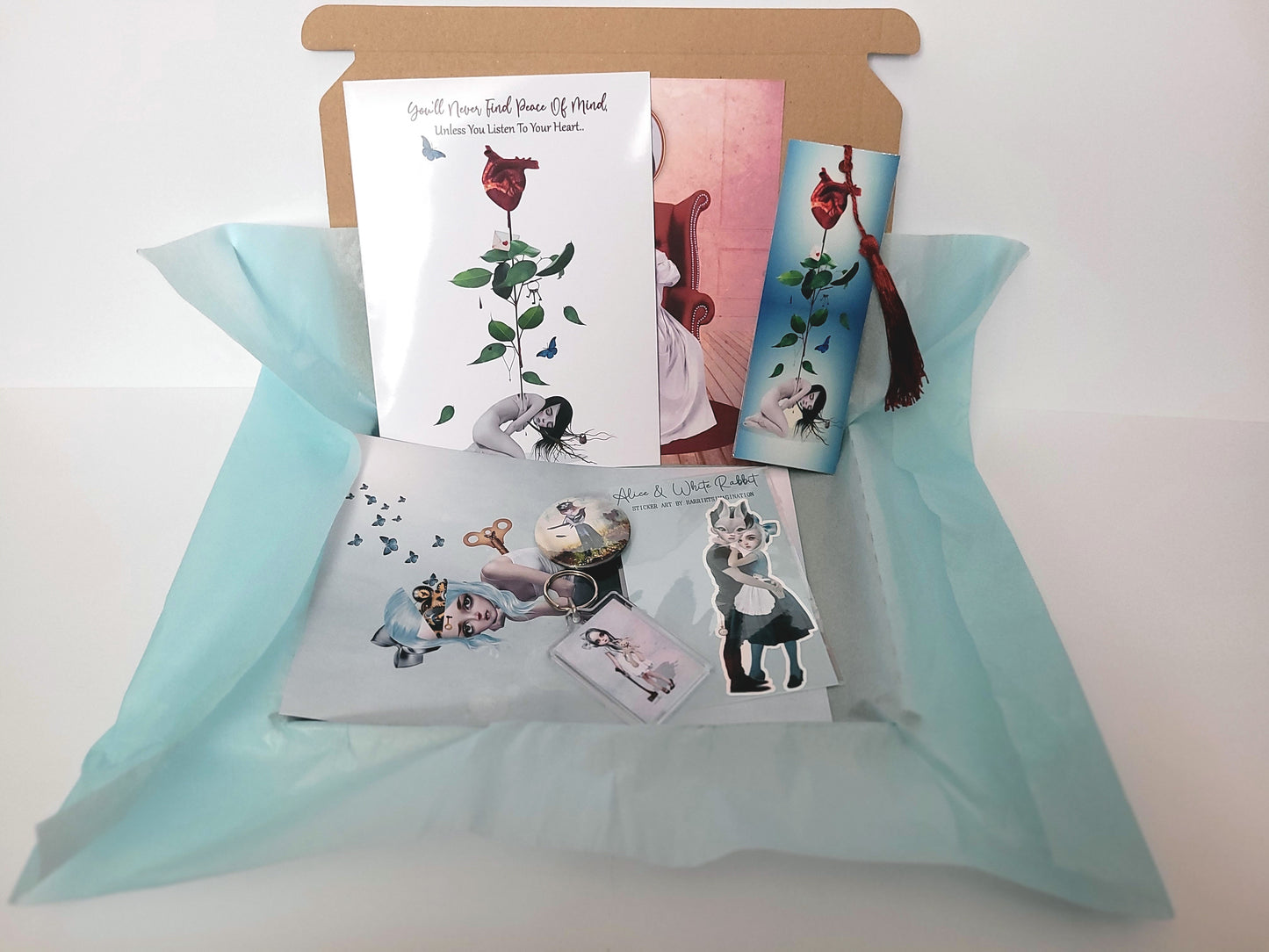 Mystery art assortment boxes, featuring my artwork. Please NOTE these are not craft or art supplies, they are items featuring art by myself already made.