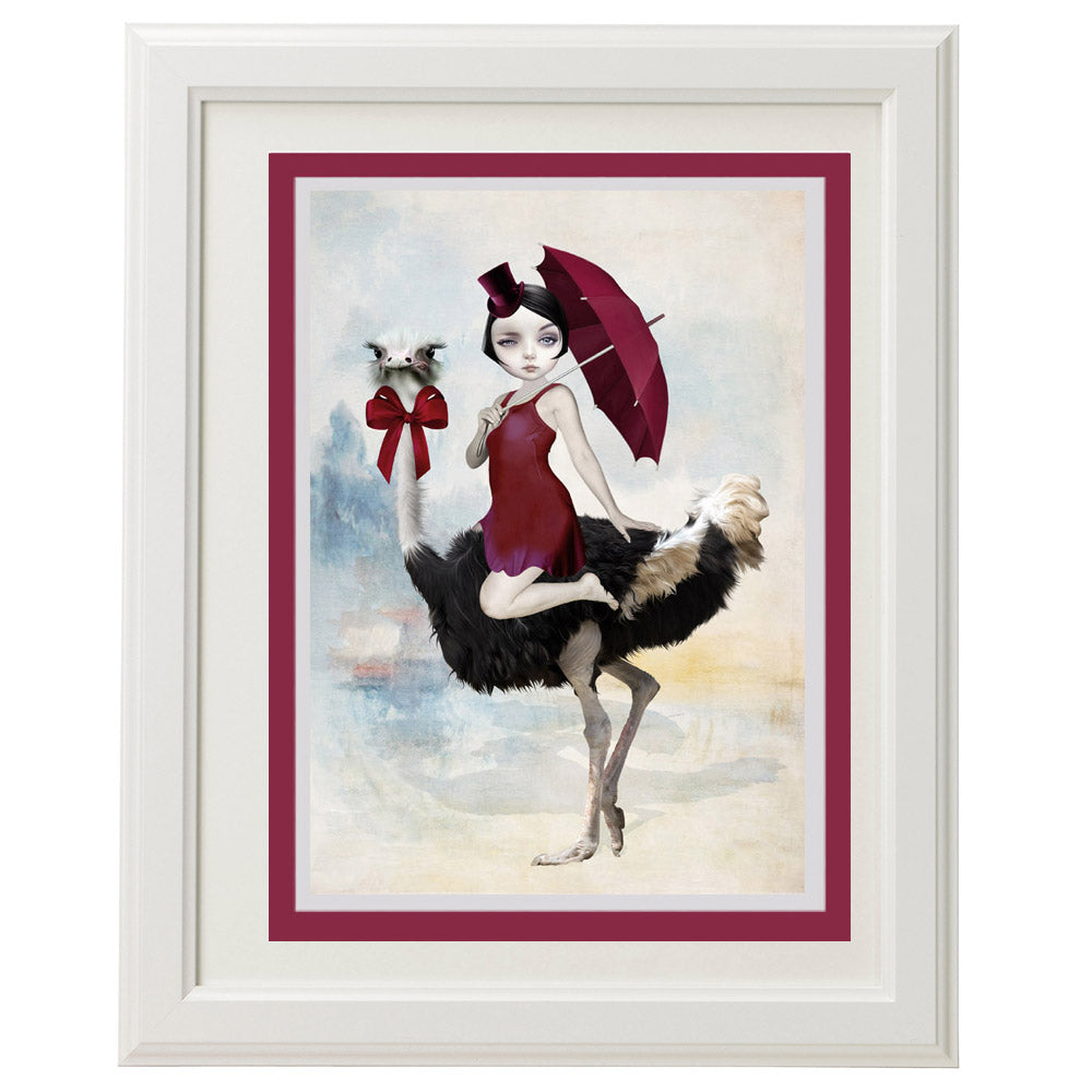 Quirky Ostrich Art Greeting Card