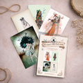 Butterfly girl art postcard set featuring 4 x postcards.