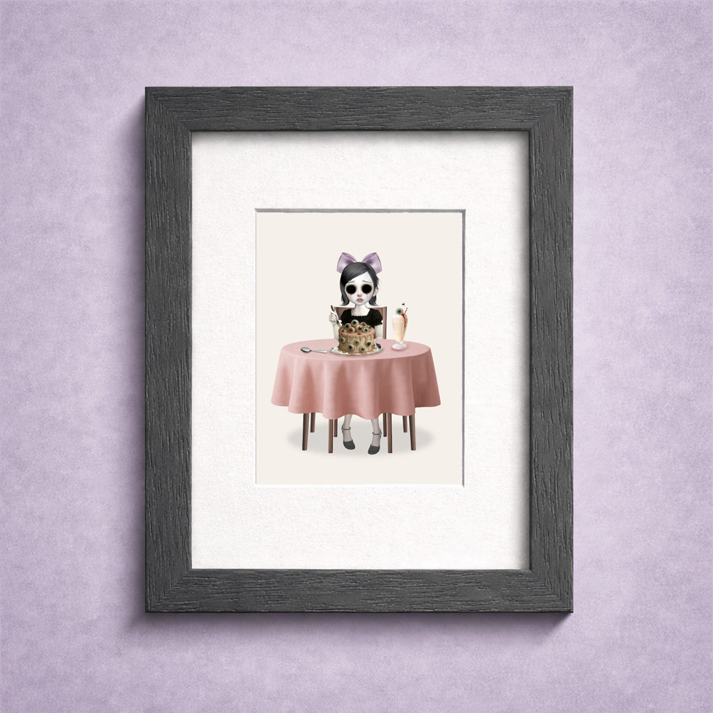 Creepy Cute Eyeball ACEO Card displayed in a miniture frame.