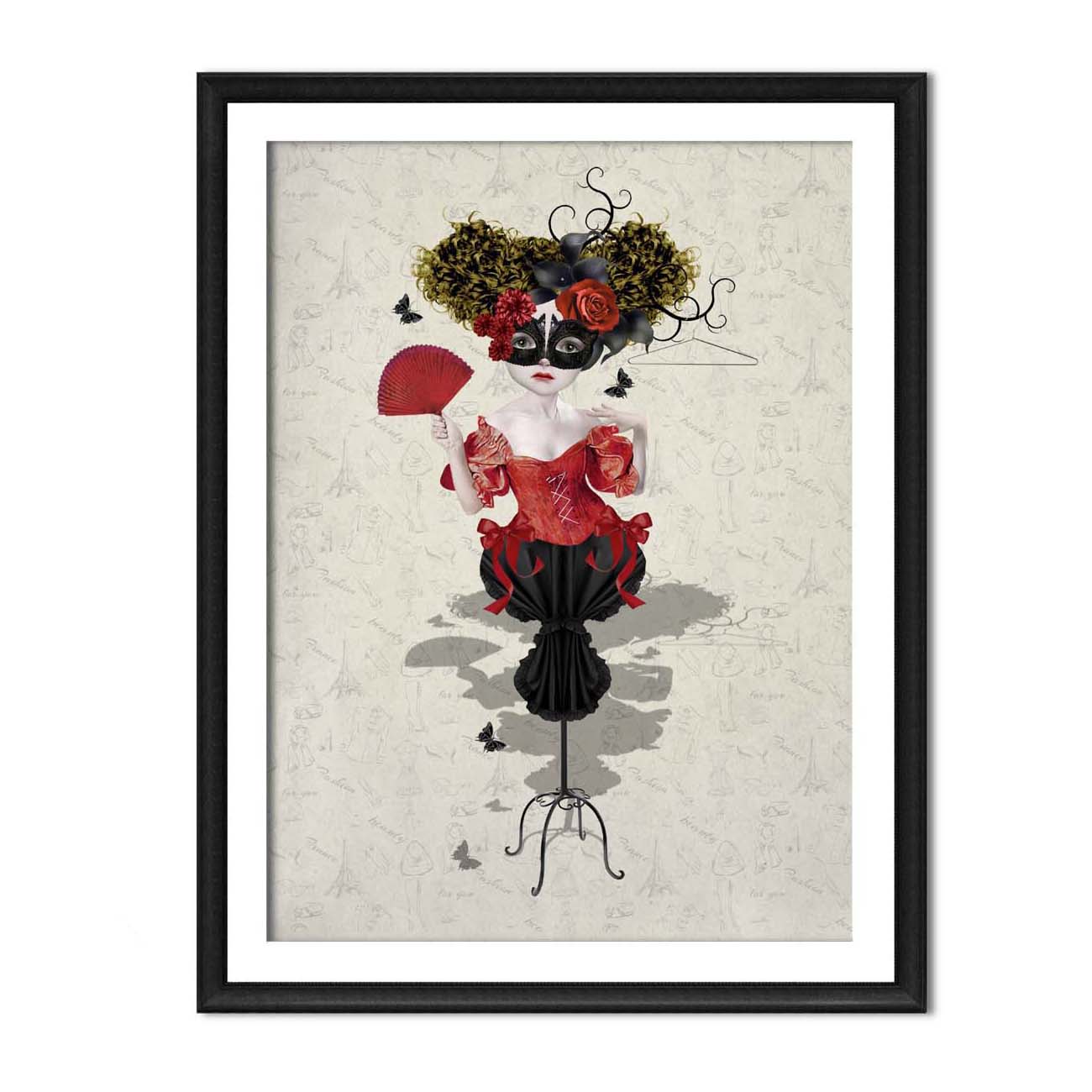 Fashion Mannequin art print in a sleek frame, set against a white background.