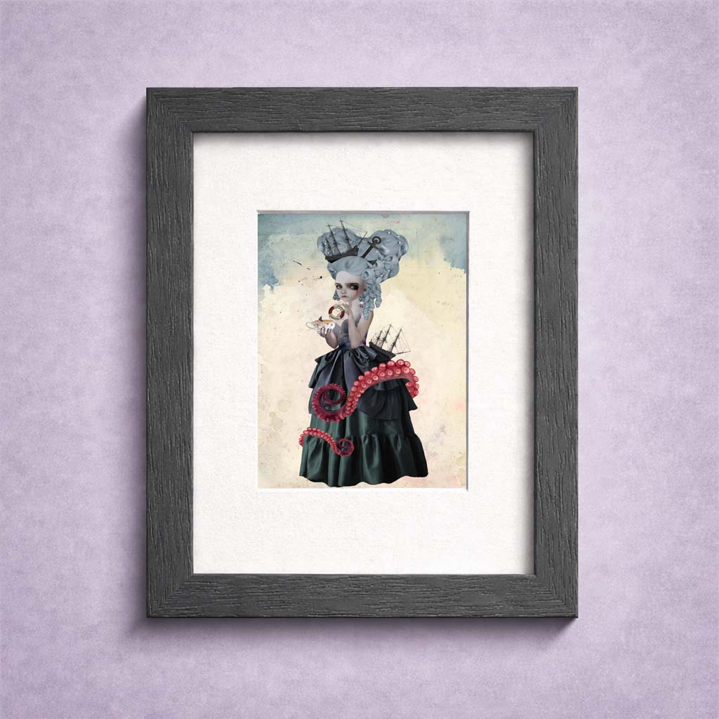Framed ACEO artwork of Amphitrite Sea Goddess.