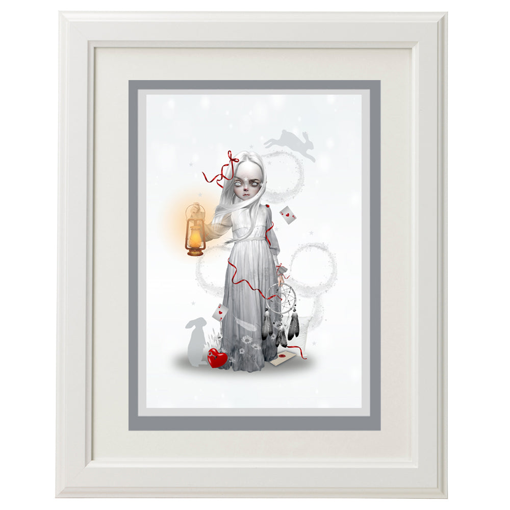 Dreaming Girl Art Greeting Card, perfect for framing as home decor.