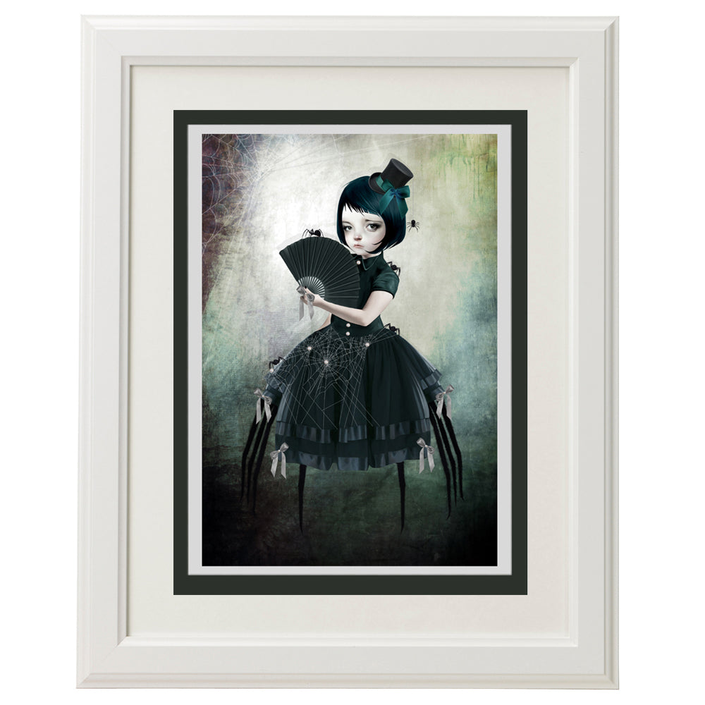 Spider girl art greeting card, perfect for framing as home decor.