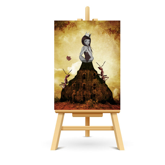 Surreal ACEO Artist Trading Card - Red Ants Illustration - Pop Surrealism Miniature Art - HarrietsImagination