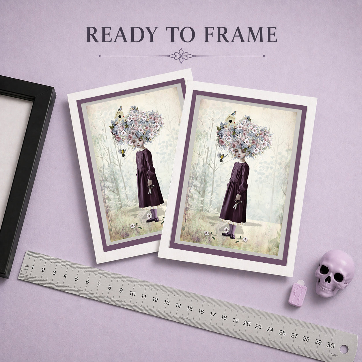  Flower Girl Art Greeting Card Ready To Frame