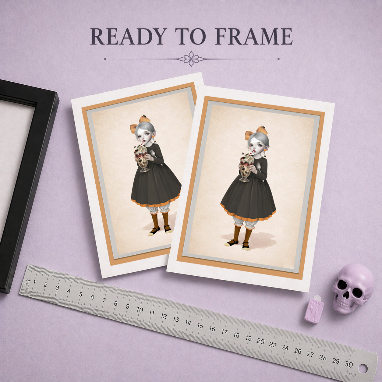 Creepy Cute Blank Ready To Frame Whimsical Gothic Lowbrow Art Note Card