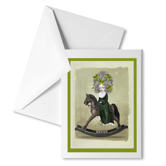 Rococo greeting card with matching envelope, perfect for sending a whimsical message