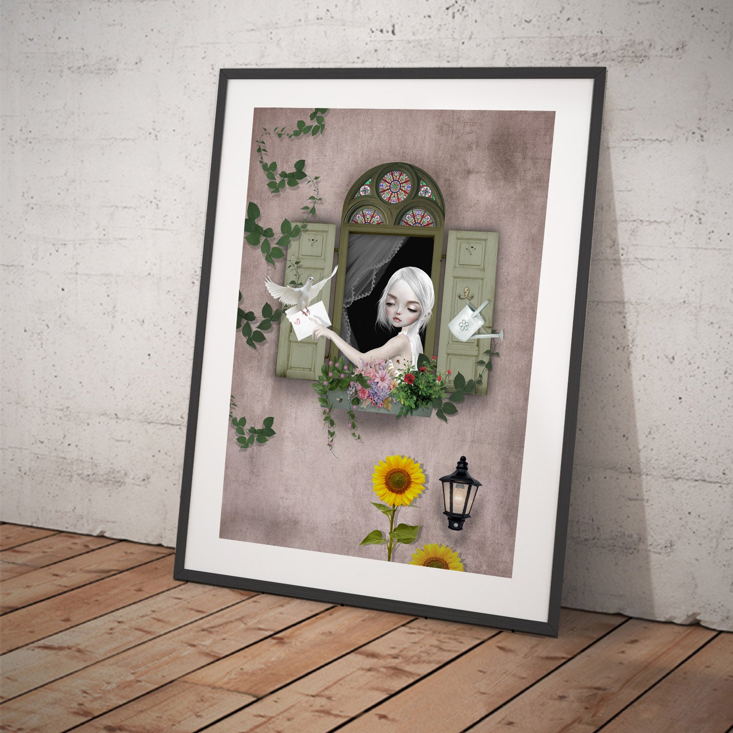 Summer Art Print tilted for display.