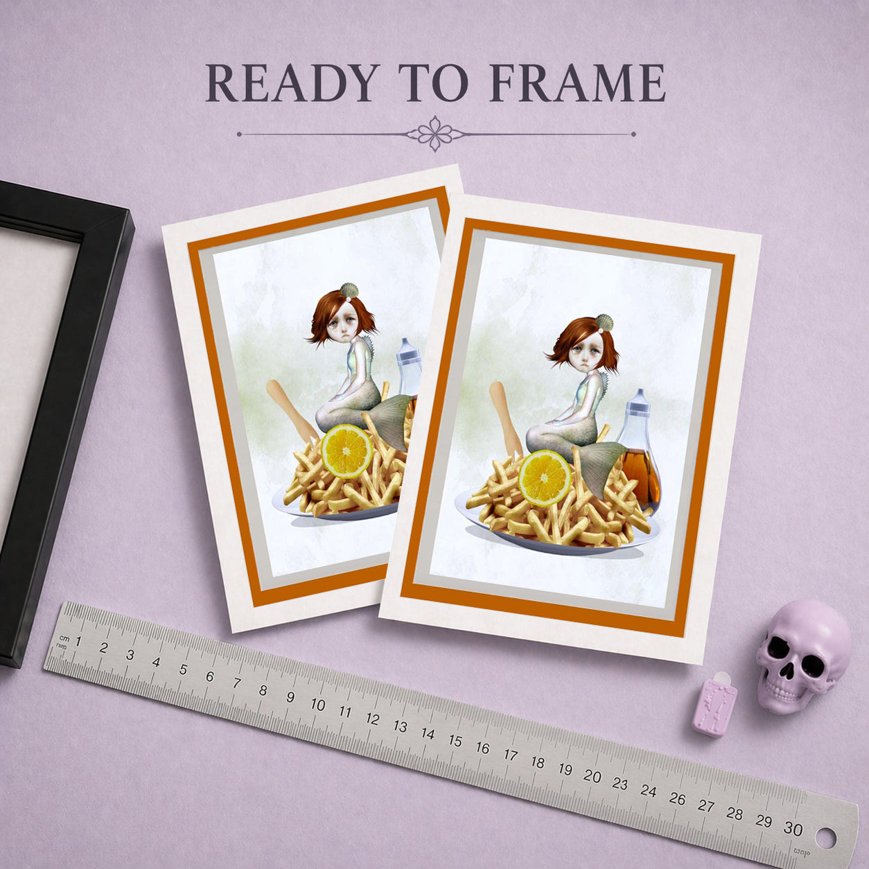 Ready To Frame Surreal Mermaid Chips Greeting Card