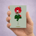 A collectible surreal rose ACEO art card. Intricately illustrated with insects, this pocket-sized miniature print is perfect for fine art collectors.