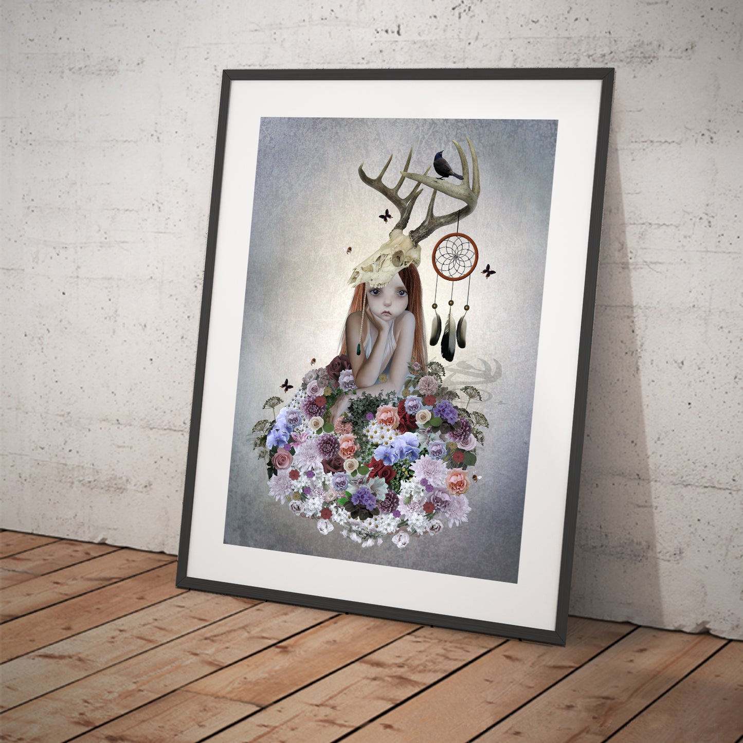 Wildflower Girl Art Print | Floral Wall Art