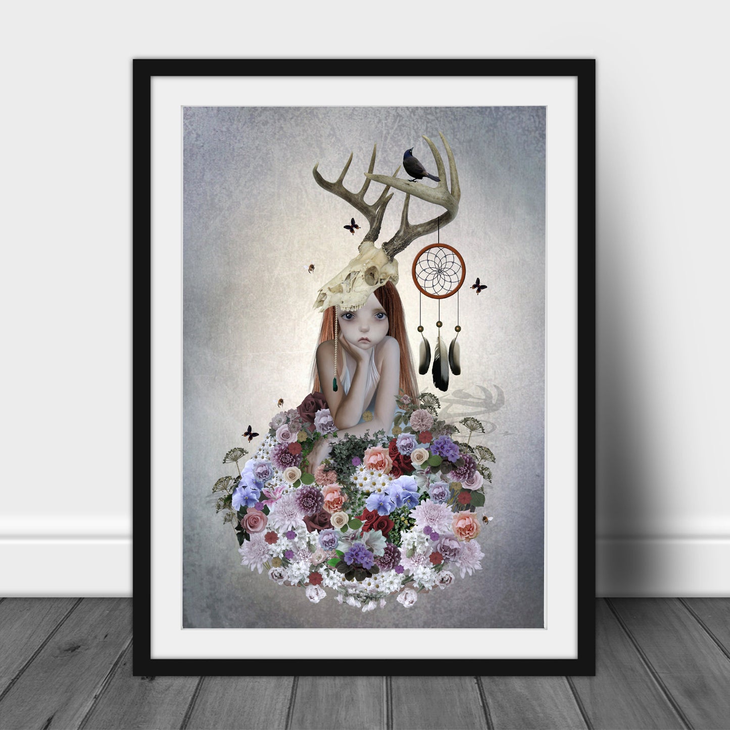Wildflower Girl Art Print | Floral Wall Art