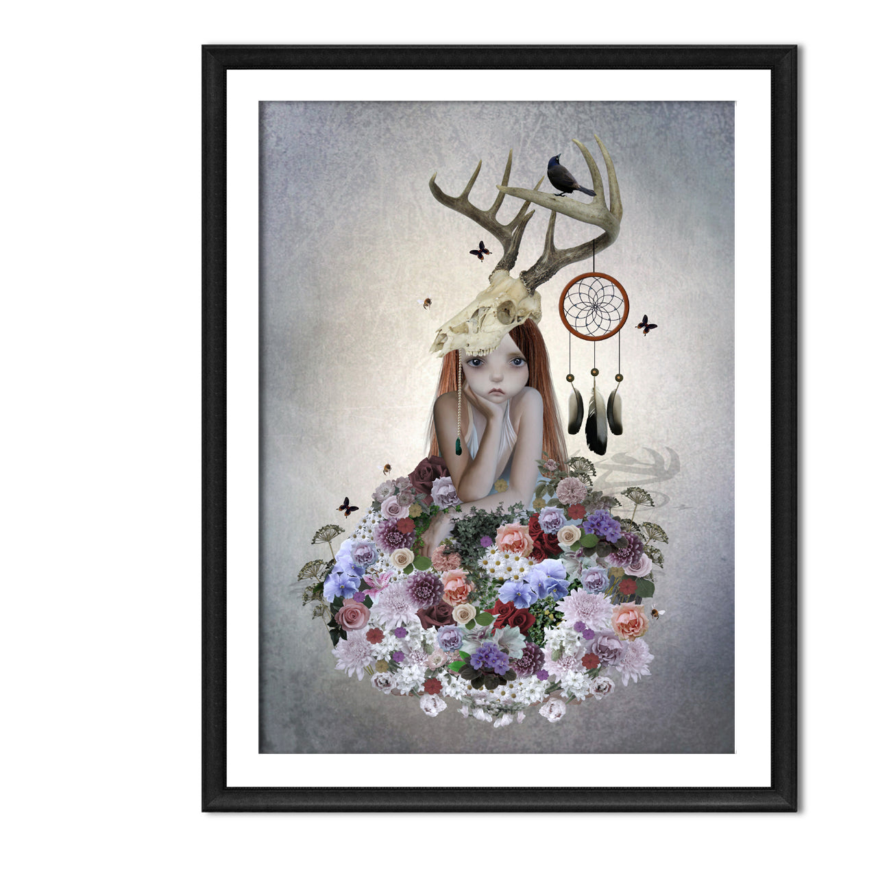 Wildflower Girl Art Print | Floral Wall Art