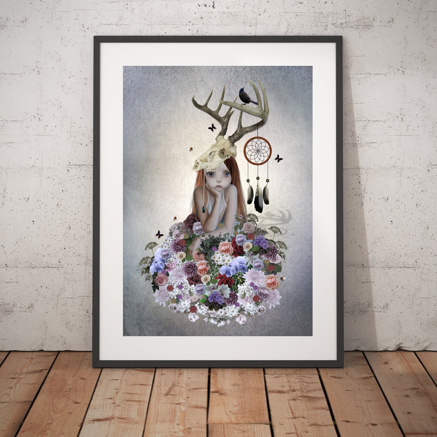 Wildflower Girl Art Print | Floral Wall Art