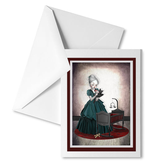 Vampire and Bats Greeting Card with Envelope – Dark Art Card