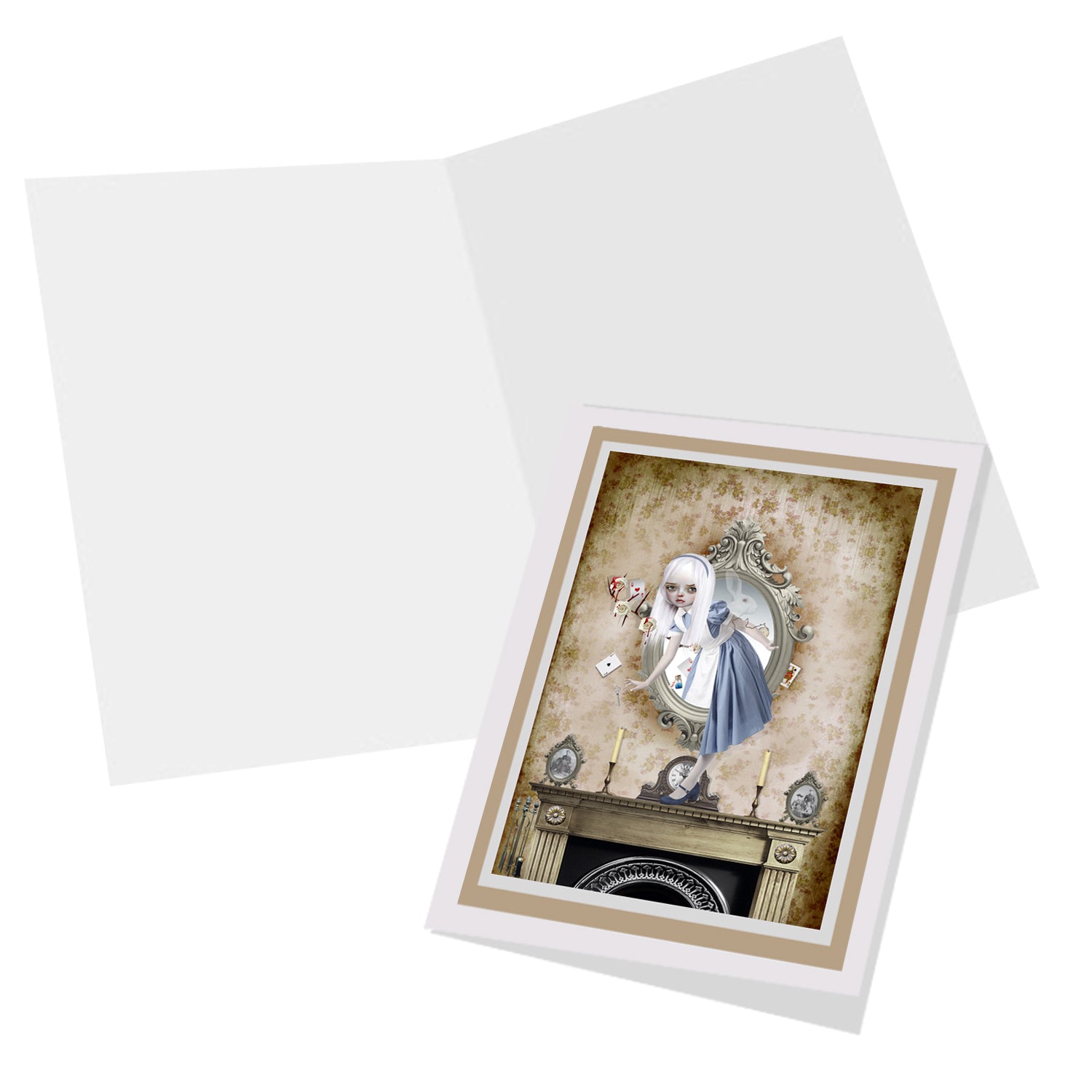 Alice In Wonderland themed greeting card. Inside blank for your own personal message.