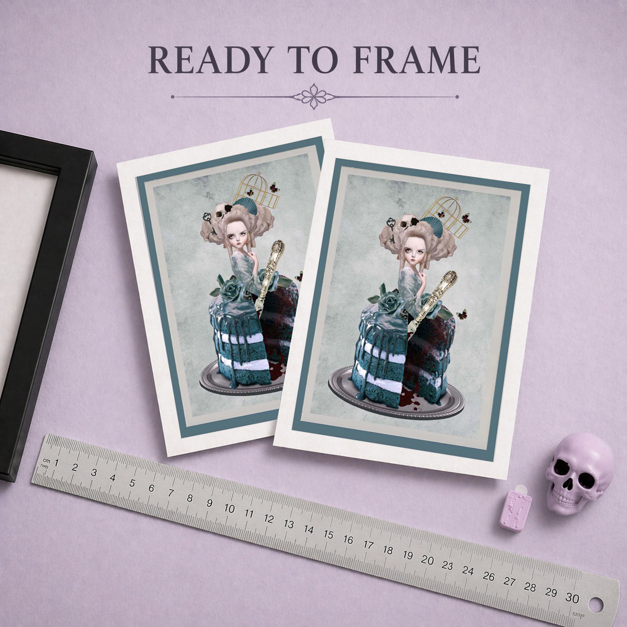Marie Antoinette greeting card ready to frame.